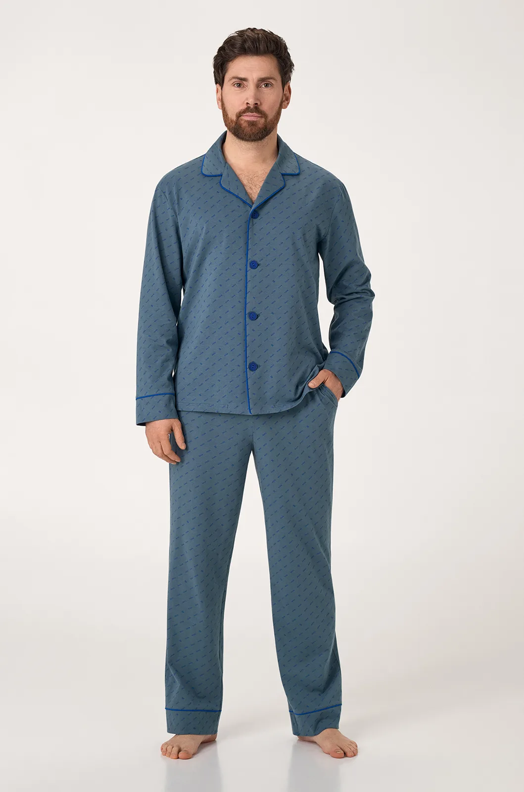 Піжама чоловіча BRES Classic Blue графітовий