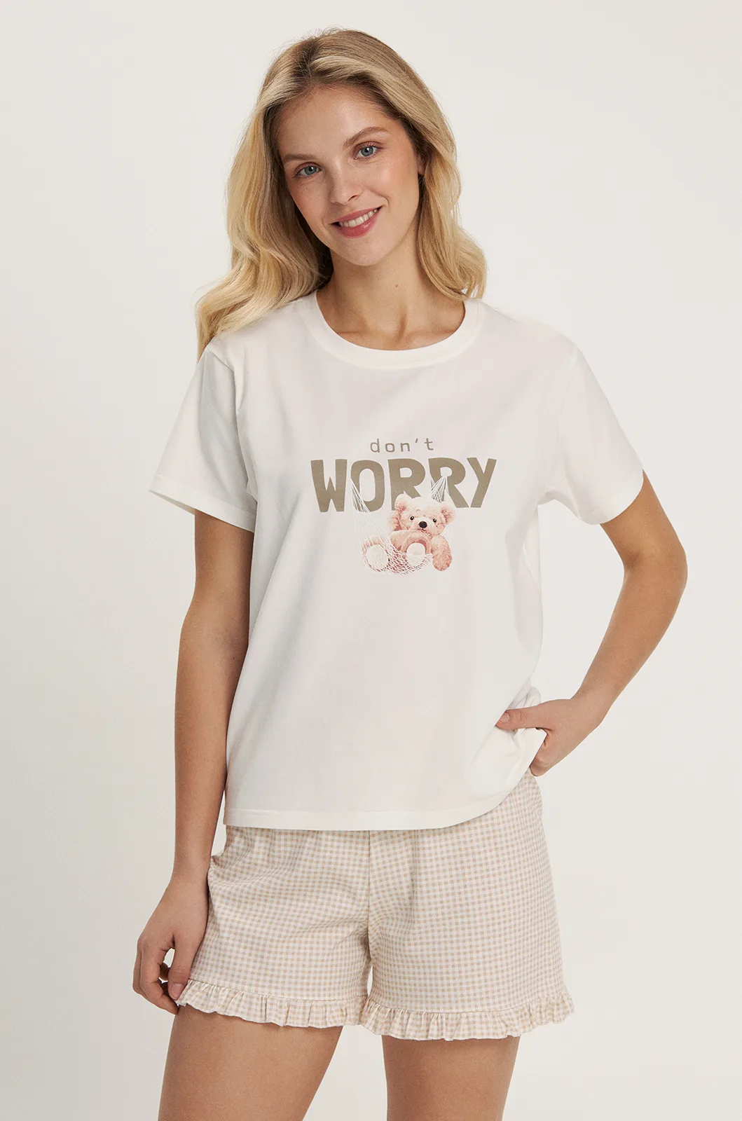 Піжама жіноча DON`T WORRY молочний