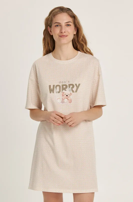 Сорочка нічна жіноча DON`T WORRY бежевий