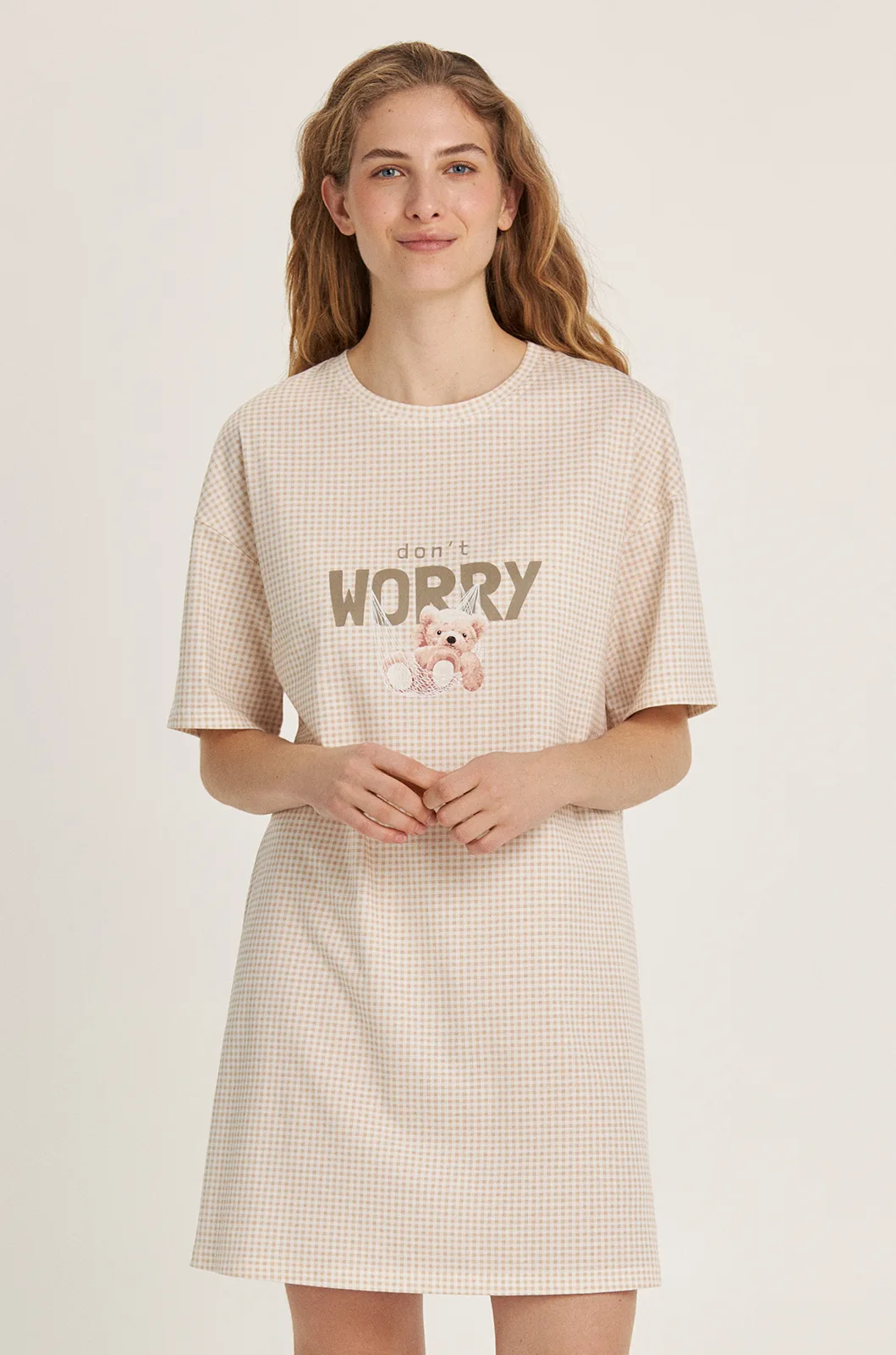 Сорочка нічна жіноча DON`T WORRY бежевий