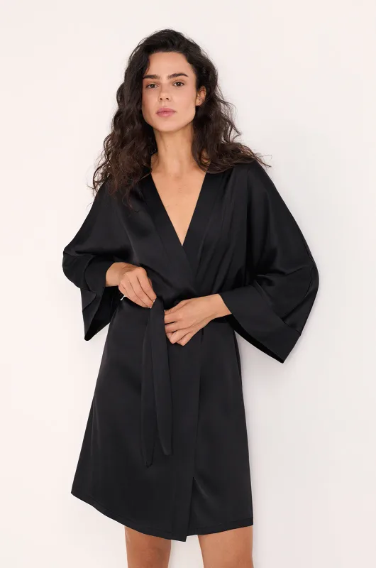 Халат жіночий SILK HARMONY BLACK чорний